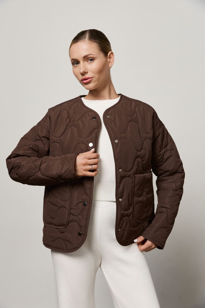 IMG_2919 Куртка стьобана жіноча шоколад Фото - 1