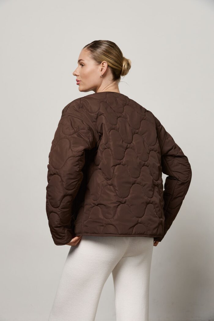 Куртка стьобана жіноча шоколад Фото - 3