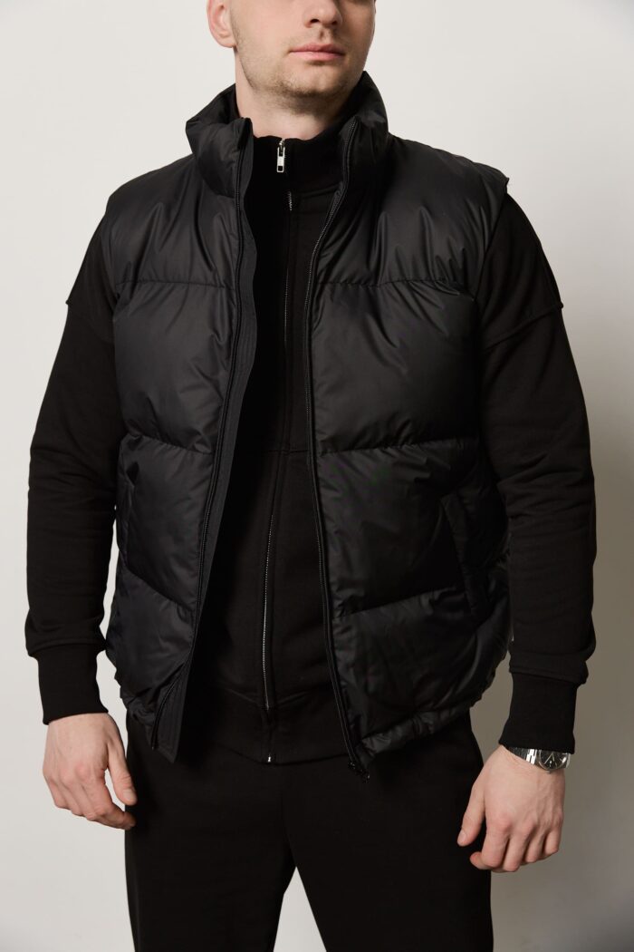 Жилет базовий чоловічий чорний Фото - 4