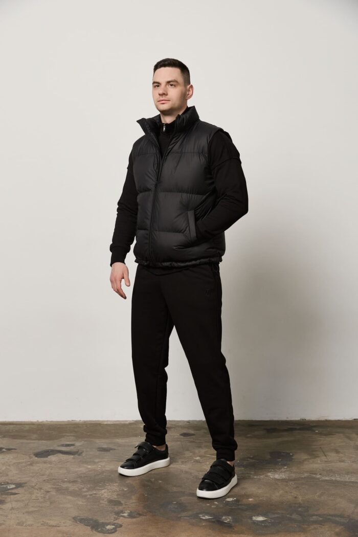 Жилет базовий чоловічий чорний Фото - 3