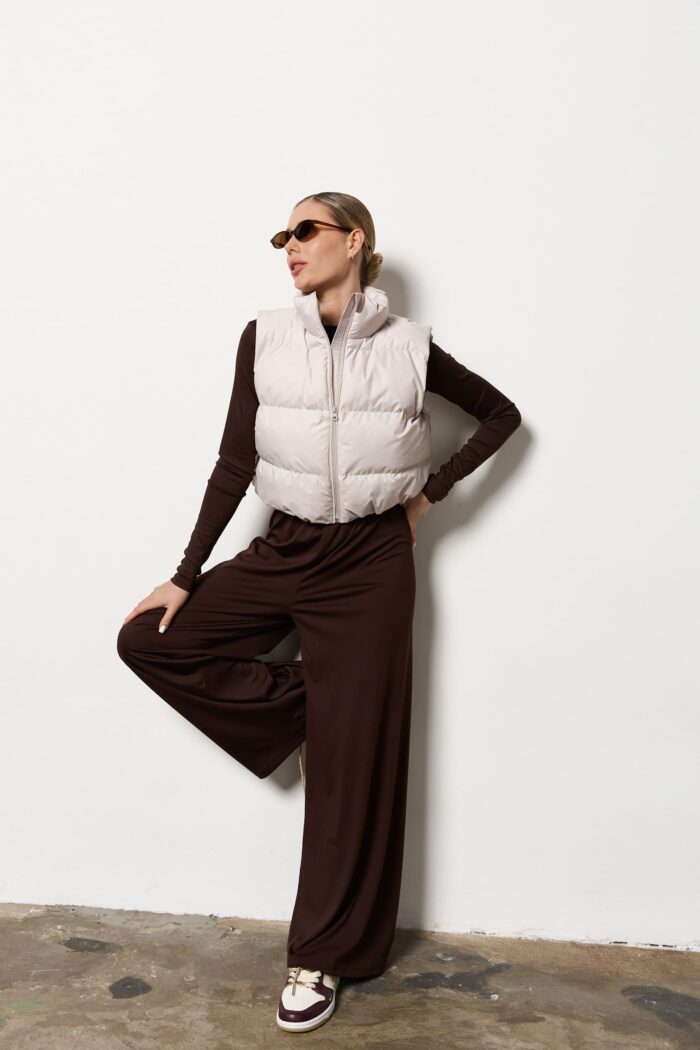 Жилет жіночий вкорочений бежевий Фото - 5