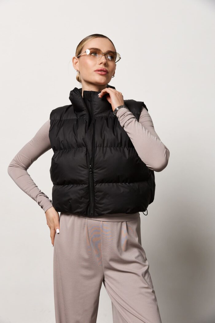 Жилет жіночий вкорочений чорний Фото - 1