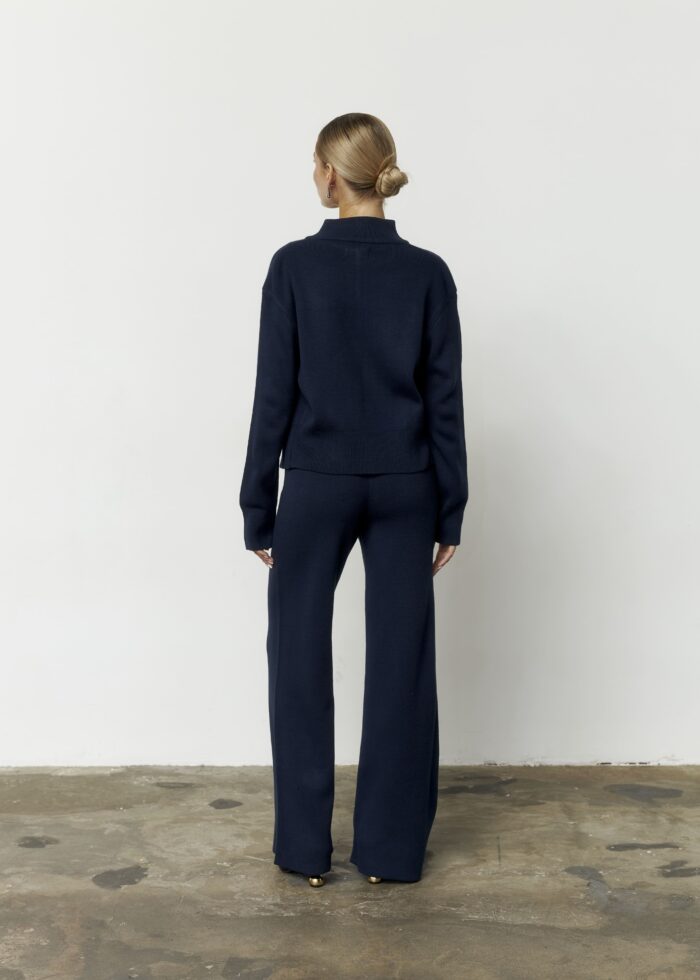 IMG_3455 Костюм вʼязаний на блискавці жіночий синій Фото - 4