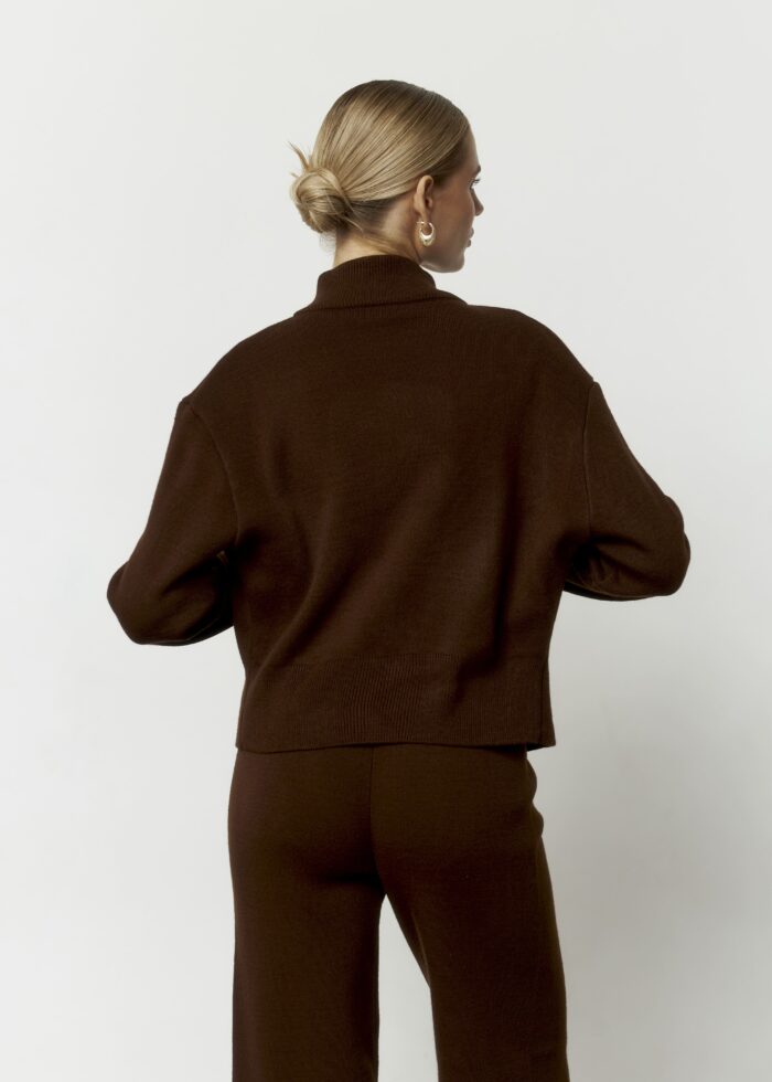 Костюм вʼязаний на блискавці жіночий шоколад Фото - 2