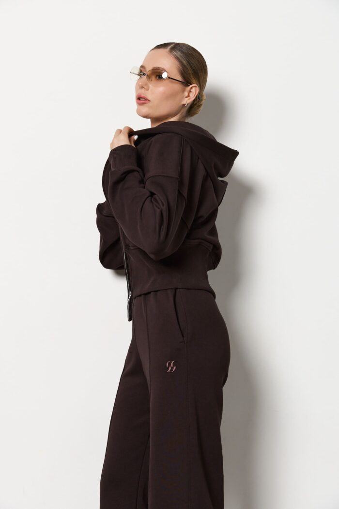 Костюм кроп не утеплений жіночий шоколад Фото - 4