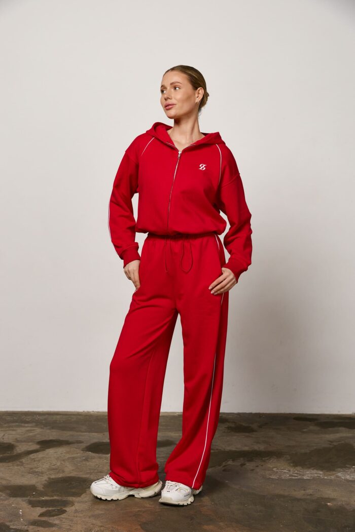 IMG_4329 (1) Костюм не утеплений лампас жіночий червоний Фото - 1