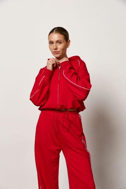 Костюм не утеплений лампас жіночий червоний
