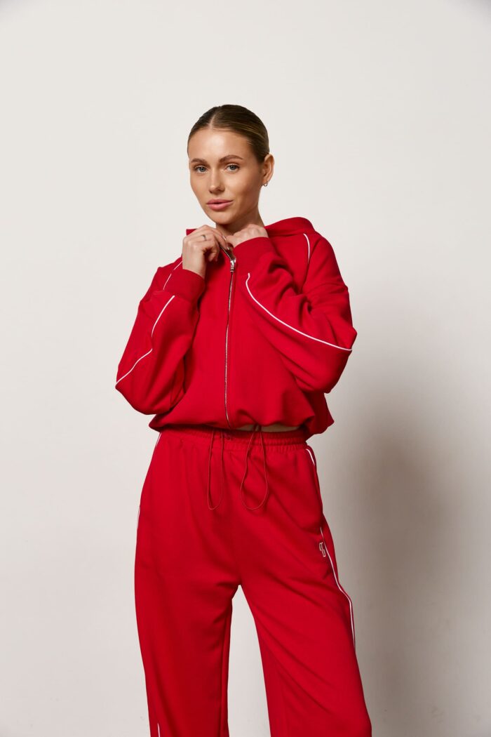 Костюм не утеплений лампас жіночий червоний Фото - 2