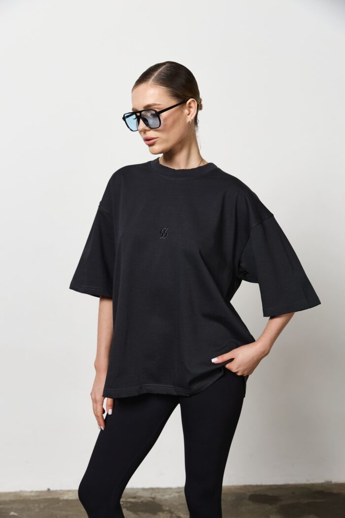 Футболка оверсайз жіноча графіт Фото - 1