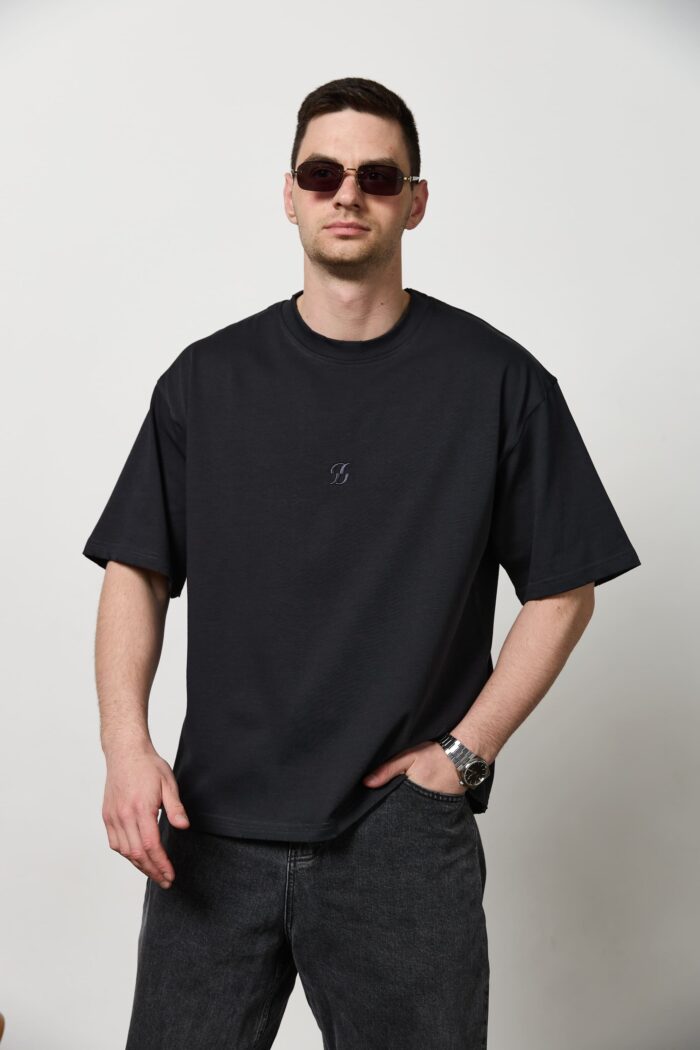 Футболка оверсайз чоловіча графіт Фото - 1