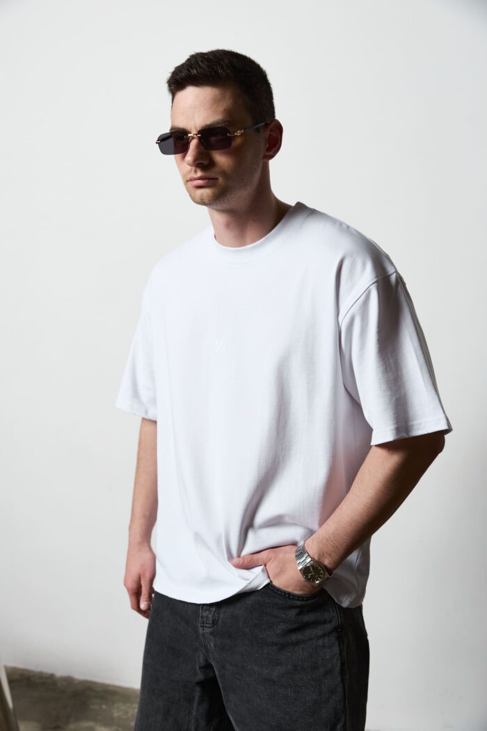 IMG_7570 Футболка оверсайз чоловіча молочна Фото - 1