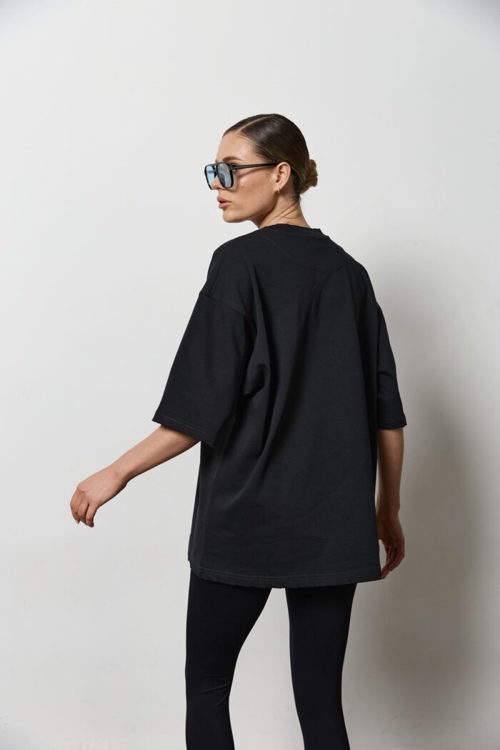 IMG_7620 Футболка оверсайз жіноча графіт Фото - 4