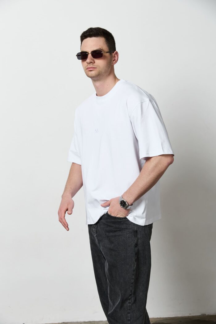 Футболка оверсайз чоловіча молочна Фото - 5