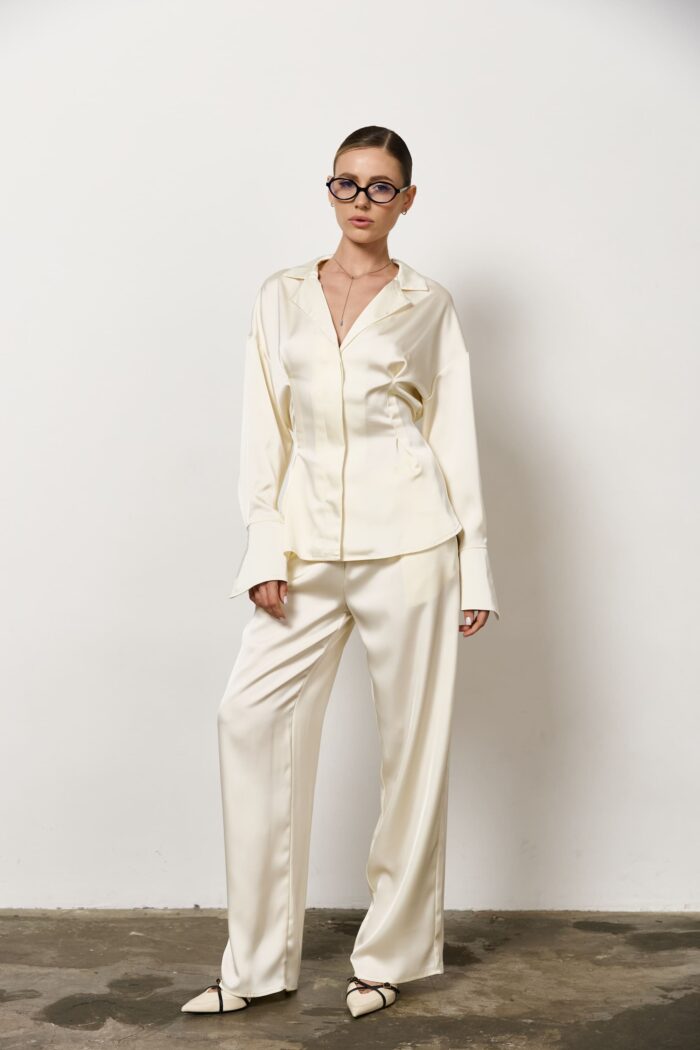 IMG_7664 (1) Сорочка сатин приталена на ґудзиках жіноча таш Фото - 5