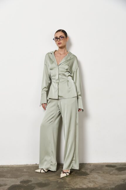 Штани сатин жіночі олива