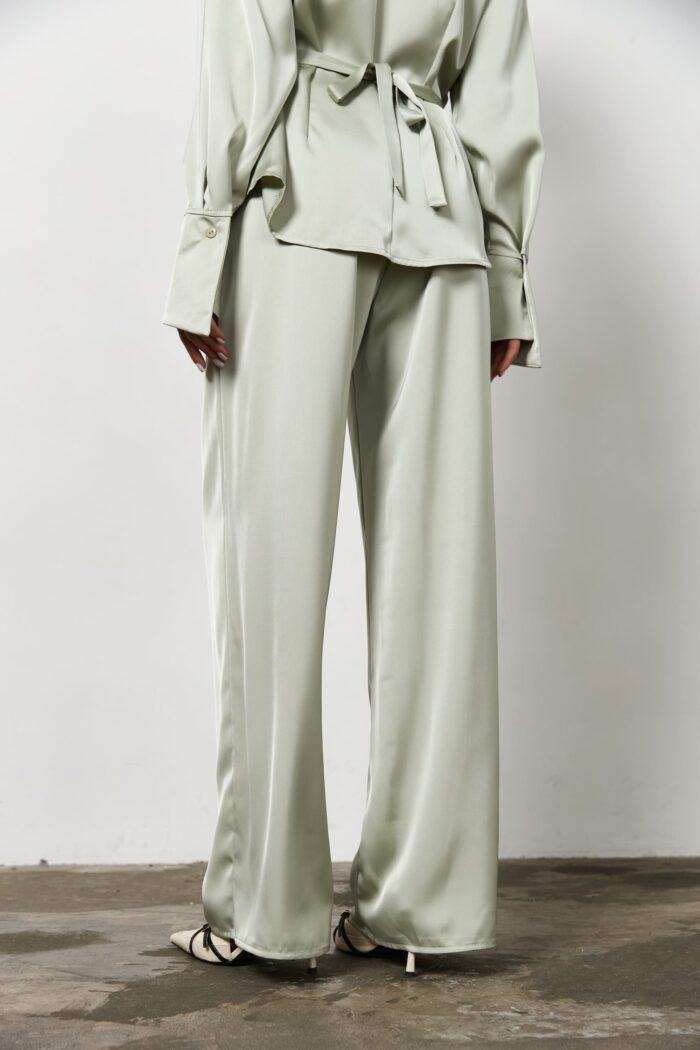 Штани сатин жіночі олива Фото - 3