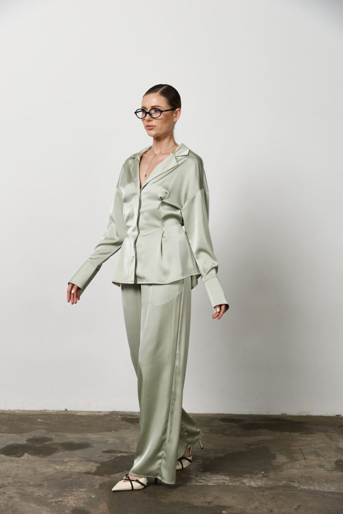 Штани сатин жіночі олива Фото - 5