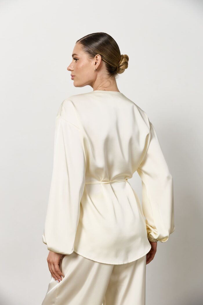 IMG_7763 Сорочка з поясом сатин жіноча таш Фото - 5