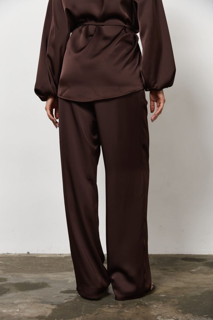 IMG_7804 Штани сатин жіночі шоколад Фото - 4