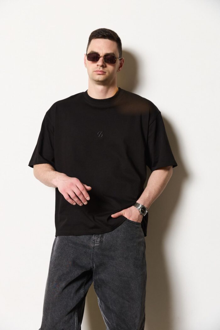 Футболка оверсайз чоловіча чорна Фото - 1