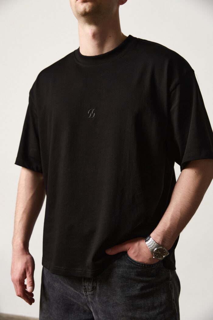 IMG_8893 Футболка оверсайз чоловіча чорна Фото - 2